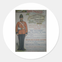 England Royal Engineers recruitment poster 1890 Round Stickers