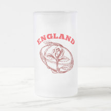 England rugby ball with rose flower vine entwined mug