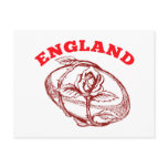 England rugby ball with rose flower vine entwined postcards