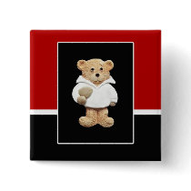 England Rugby Teddy Bear buttons