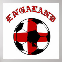 England soccer ball with St George flag Poster