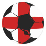 England soccer ball with St George flag Round Stickers