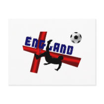 England soccer bicycle kick gift t-shirts and gear postcards