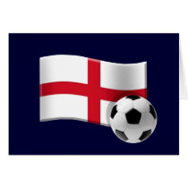 England soccer flag and ball greeting card