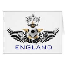 England soccer flag and ball card