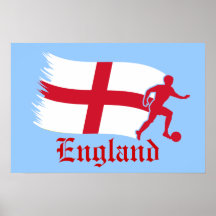 England Soccer Flag Posters