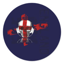 England three lions skull soccer graphic gifts round sticker