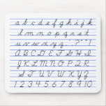 English Alphabet Diagram in Cursive Handwriting mousepads