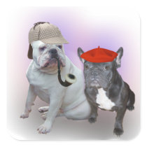English and French bulldogs