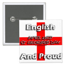 English and Proud - Square Badge Pinback Button