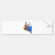 English Budgie Plays Bass Cello Bumper Sticker