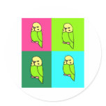 English Budgie Pop Art stickers