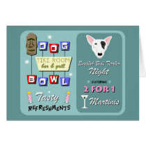 English Bull Terrier Bowling Tiki Night Cards