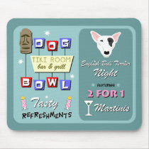 English Bull Terrier Bowling Tiki Night Mousepad