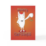 english bull terrier - mistletoe - merry christmas cards