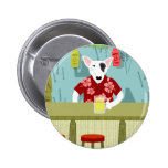 English Bull Terrier Tiki Bar Pinback Button