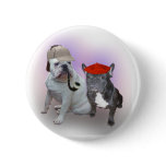 English Bulldog and French Bulldog Pinback Button