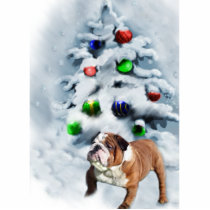 English Bulldog Christmas Ornament Acrylic Cut Outs