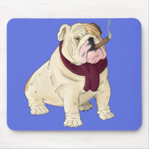 English Bulldog Puppy Dog Cartoon  Mouse  Pad Mousepad