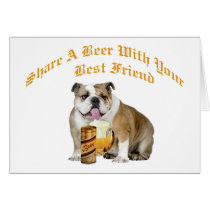 English Bulldog Shares Beer