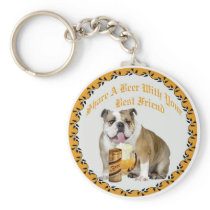 English Bulldog Shares Beer
