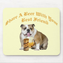 English Bulldog Shares Beer