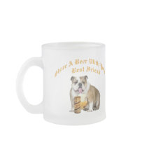 English Bulldog Shares Beer Coffee Mug
