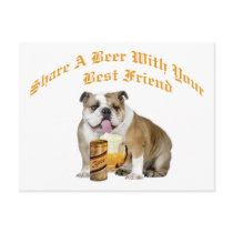 English Bulldog Shares Beer