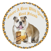 English Bulldog Shares Beer