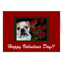 English Bulldog Valentine's Day Card