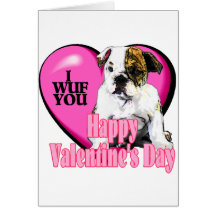English Bulldog Valentine's Day Gifts Cards