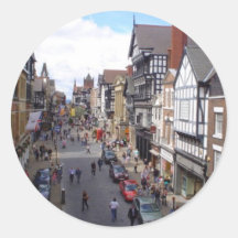 English City of Chester Round Sticker