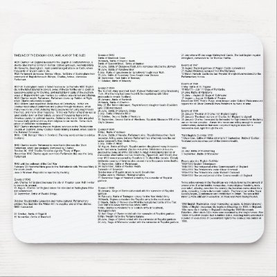 English Civil War, War of the Isles Timeline Mouse Mat by cooldudeproducts