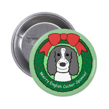 English Cocker Spaniel Christmas Pin