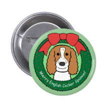 English Cocker Spaniel Christmas Pin