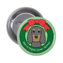 English Cocker Spaniel Christmas Pins