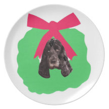 English Cocker Spaniel Holiday Plate