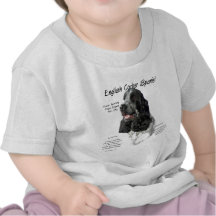 English Cocker Spaniel (parti) History Design Tee Shirts
