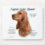 English Cocker Spaniel (red) History Design mousepads