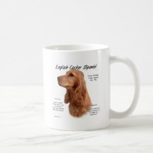 English Cocker Spaniel (red) History Design Mugs