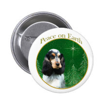 English Cocker Spaniel (roan) Peace Pinback Buttons