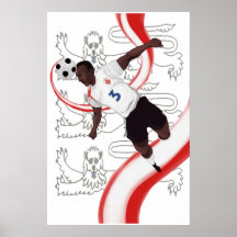 English flag England 2014 football 3 lions poster
