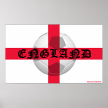 English Flag with England text and Football Print