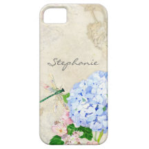 English Garden, Blue n Pink Hydrangeas Watercolor iPhone 5 Covers