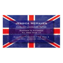 English Language Tutor Business Card