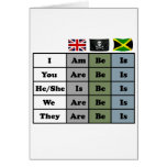 english  - pirate - jamaica grammar chart greeting card