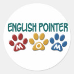 ENGLISH POINTER Mum Paw Print 1 Round Stickers