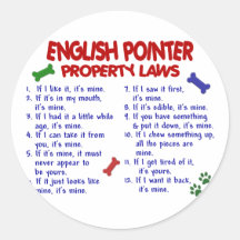 ENGLISH POINTER Property Laws 2 Stickers