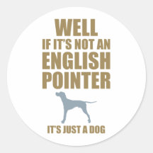 English Pointer Round Stickers