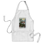 English Robins on a Fence Antique Christmas Aprons